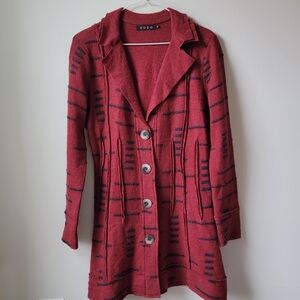 Zozo Red Patterned 100% Wool Women's Blazer. Size M.